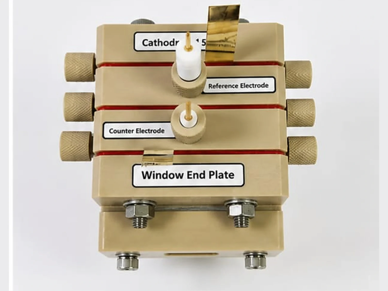 PEEK CO₂RR Gas Diffusion Flow Cell – 20 × 20 mm CO₂ Electrochemical Flow Cell — view 2