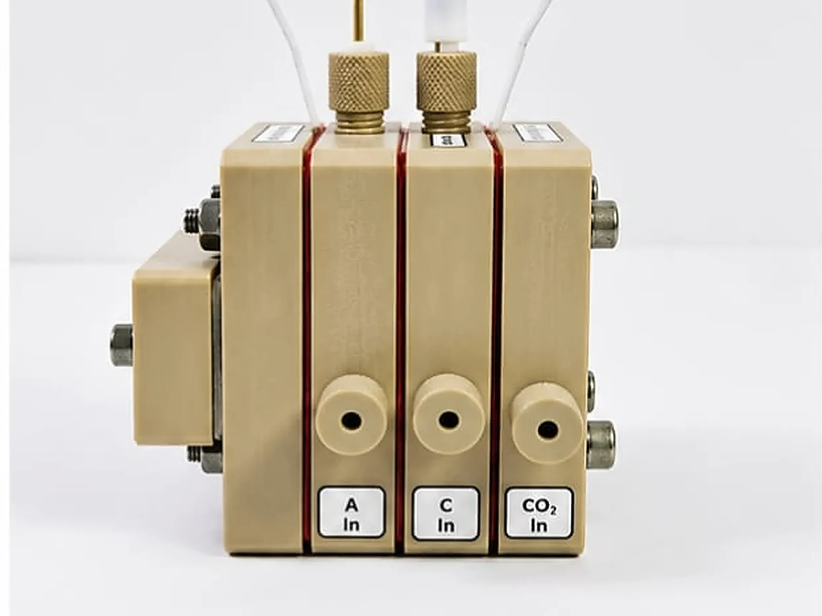 PEEK CO₂RR Gas Diffusion Flow Cell – 20 × 20 mm CO₂ Electrochemical Flow Cell